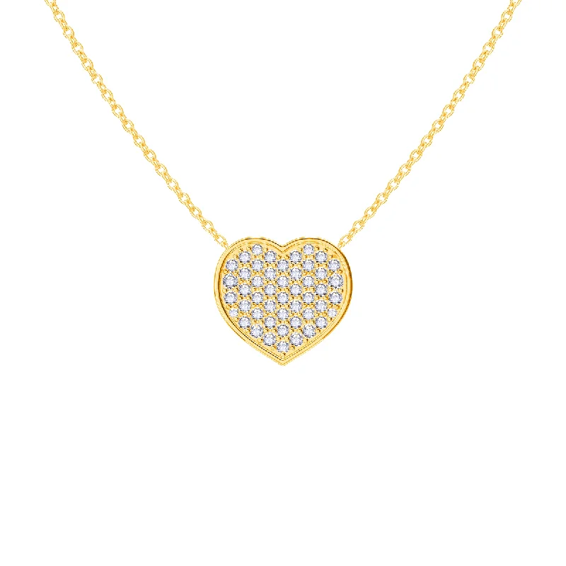 Adjustable necklaces for women -Diamond Heart Necklace