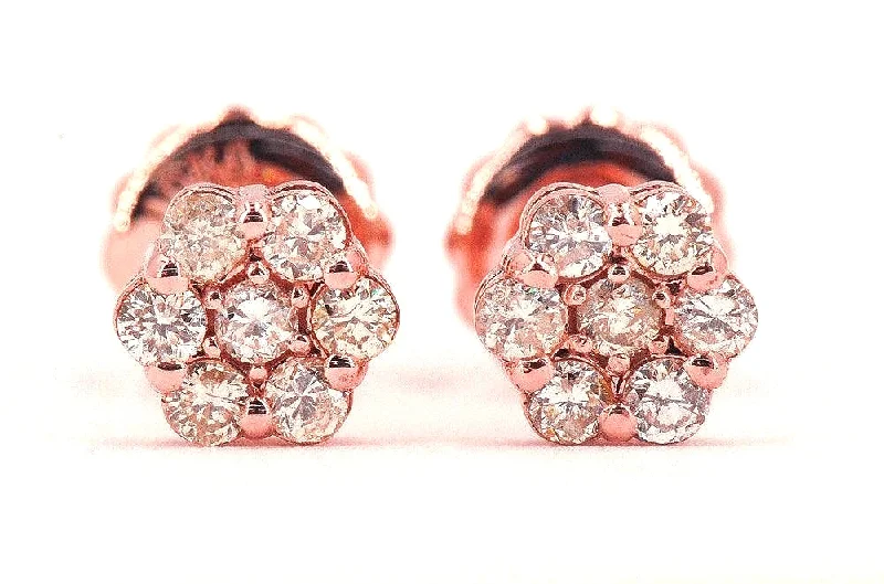 Heart-shaped earrings for women -JDTK-F81638-  Cluster/Flower 0.50cttw Diamond Earrings