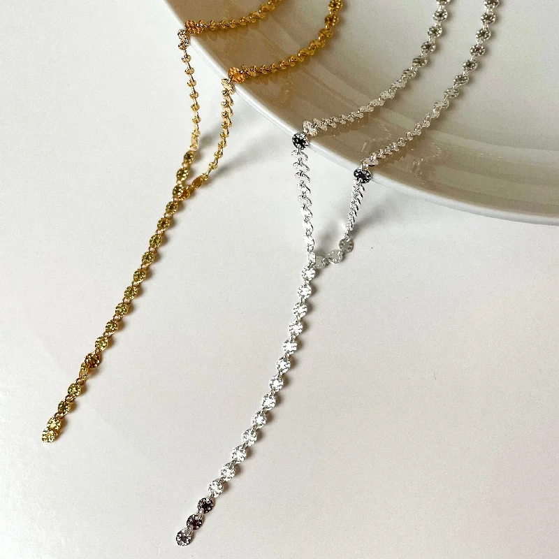 Simple gold necklaces for women -Coin Drop