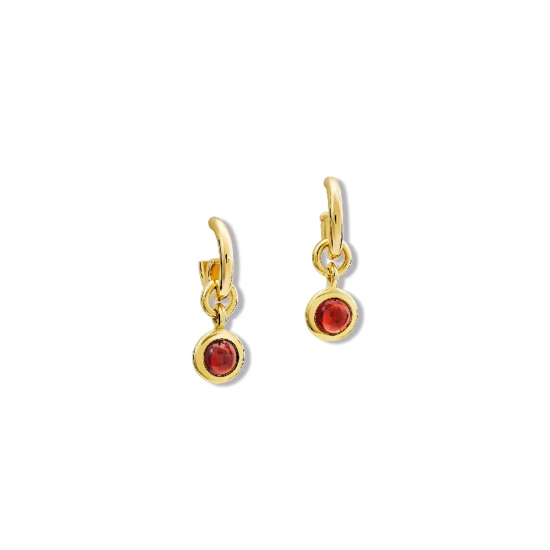 Dangle earrings for women -Talya Earring Drops Yellow Gold - Garnet