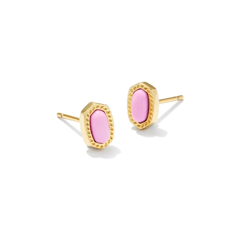 Personalized necklaces for women -Kendra Scott Ellie Mini Gold Studs In Fuchsia Magnesite