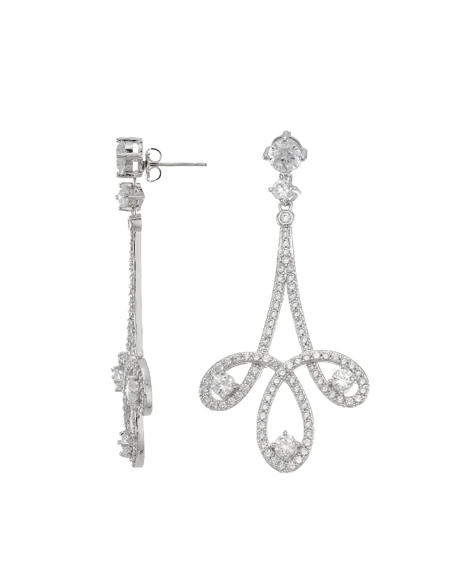 Fashion earrings for women -Pave CZ Drop Earrings