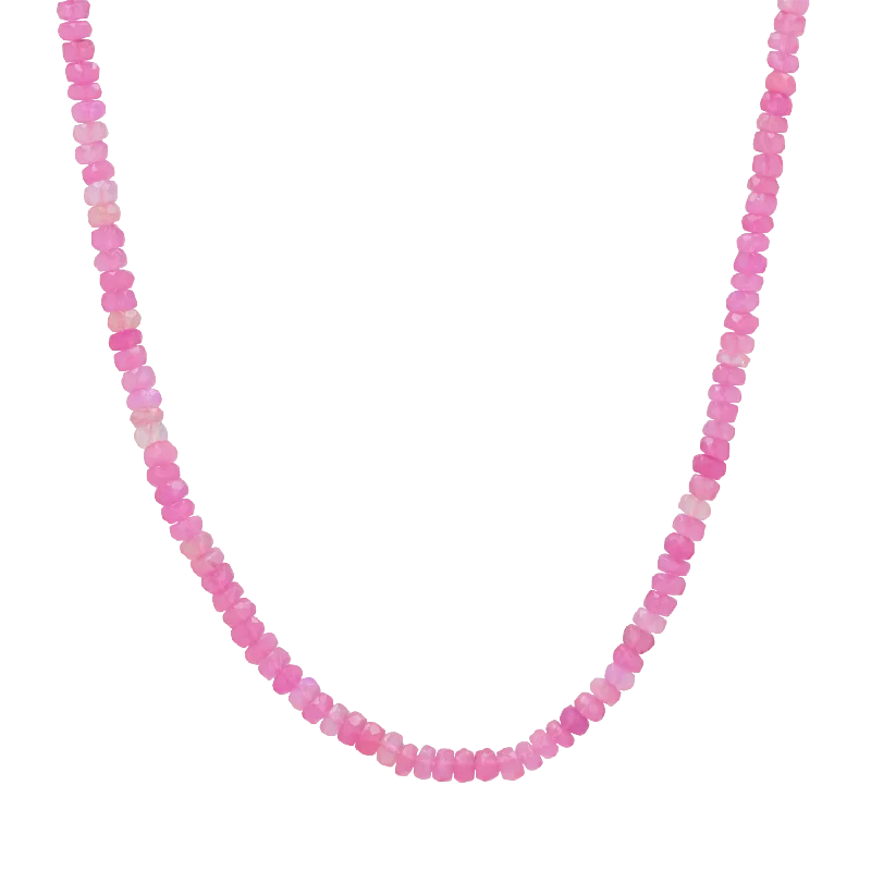 Personalised pendant necklaces for women -Pink Opal Bead Necklace