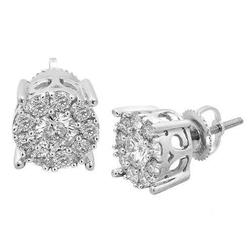 Chandelier earrings for women -14KW 1.50CTW DIAMOND FLEUR STUDS