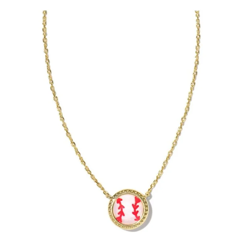 Long chain necklaces for women -Kendra Scott Baseball Necklace in Ivory Mother of Pearl