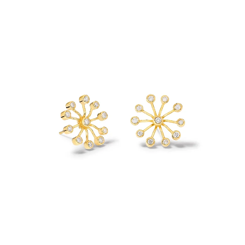 Chandelier earrings for women -Astrantia Earrings 18ct Yellow Gold - Diamond