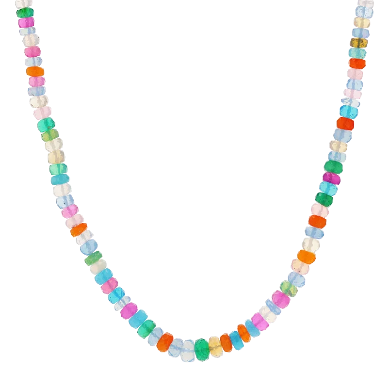 Minimalist necklaces for women -Multicolor Ethiopian Opal Bead Necklace