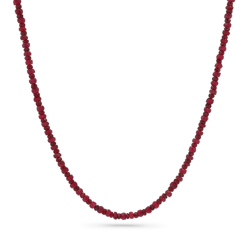 Necklaces with diamonds for women -Ruby Bead Necklace