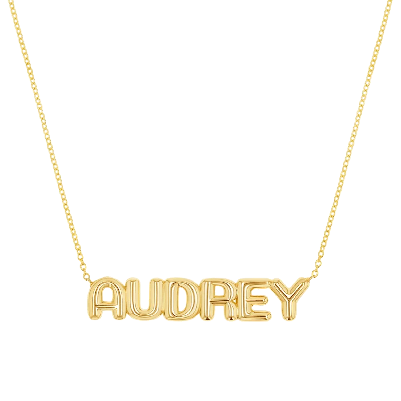 Silver and gold necklaces for women -Balloon Name Necklace