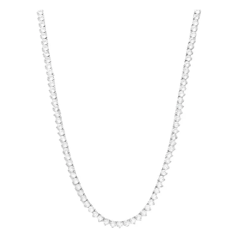 Designer choker necklaces for women -Not Your Basic Tennis Necklace in White Diamondettes