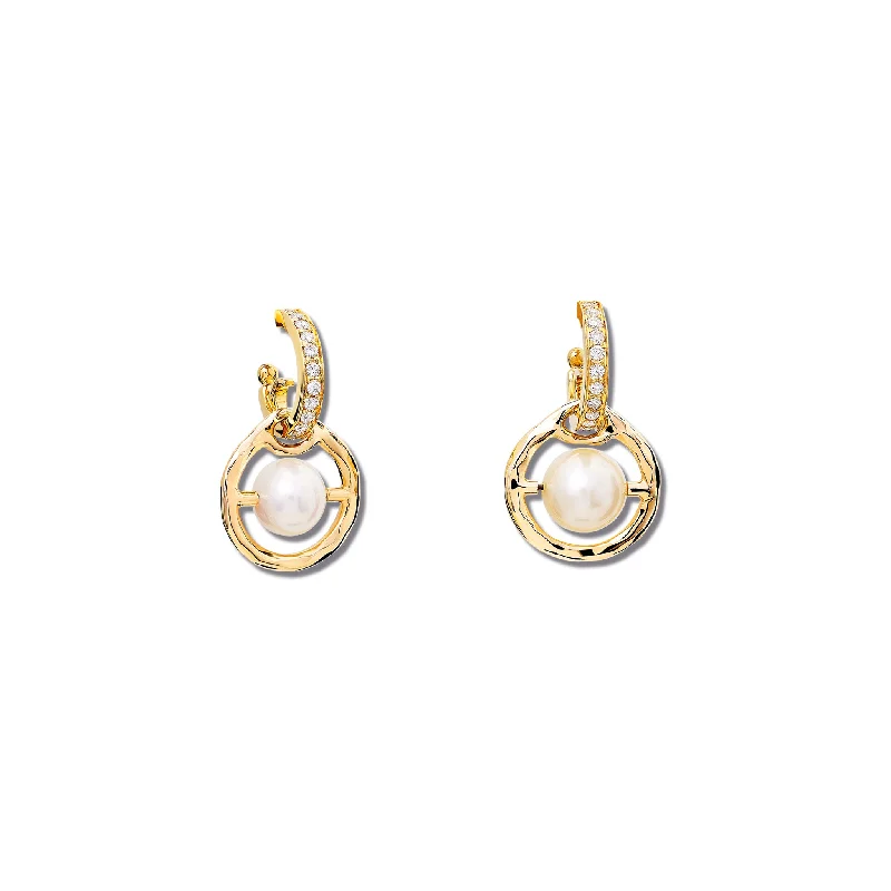 Heart-shaped earrings for women -Archipelago Earring Drops Yellow Gold - Pearl