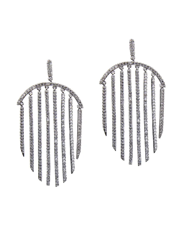 Minimalist earrings for women -Pave CZ Drop Earrings