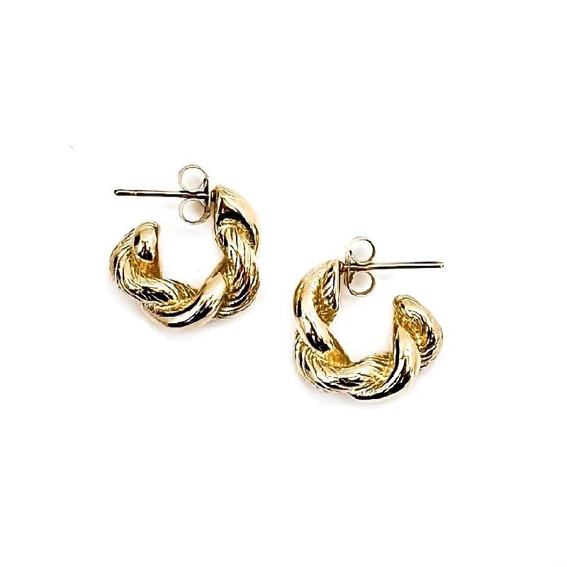 Minimalist earrings for women -Eris Gold Twisted Hoop Earrings