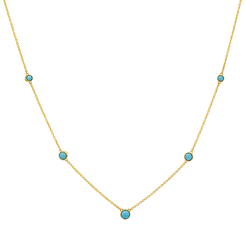 Pear-shaped necklaces for women -Graduating Genuine Turquoise Necklace