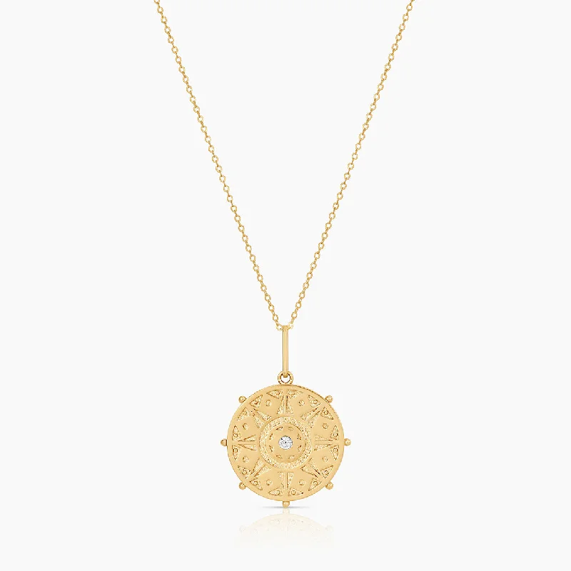 Antique-style necklaces for women -Karmic Wheel Necklace