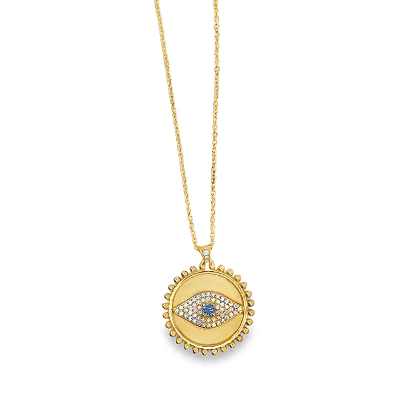 Diamond necklaces for women -Marika Satin Finish Evil Eye Necklace