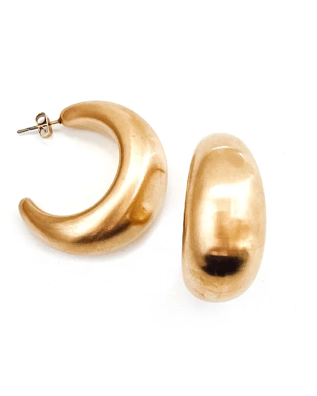 Colored pearl earrings for women -Enoch Matte Gold Earrings || Choose Size