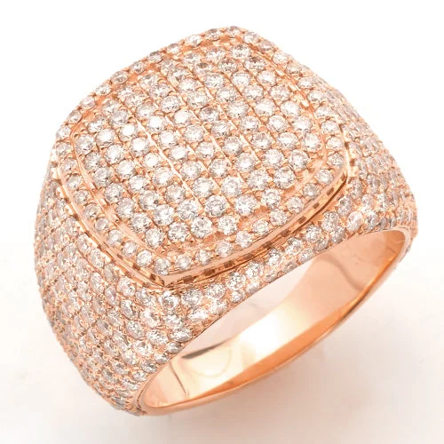 Designer diamond engagement rings for women -14KR 4.00CTW DIAMOND SQUARE DOME MENS RING