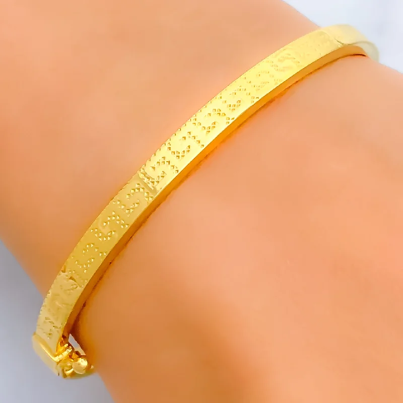 Beaded bangles for women -Everlasting Regal 21k Gold Bangle Bracelet