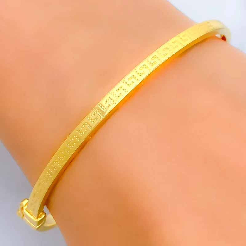 Simple leather bracelets for women -Sleek Lightweight 21k Gold Bangle Bracelet