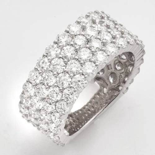 Vintage-inspired engagement rings for women -14KW 7.00CTW DIAMOND 4 ROW MENS BAND