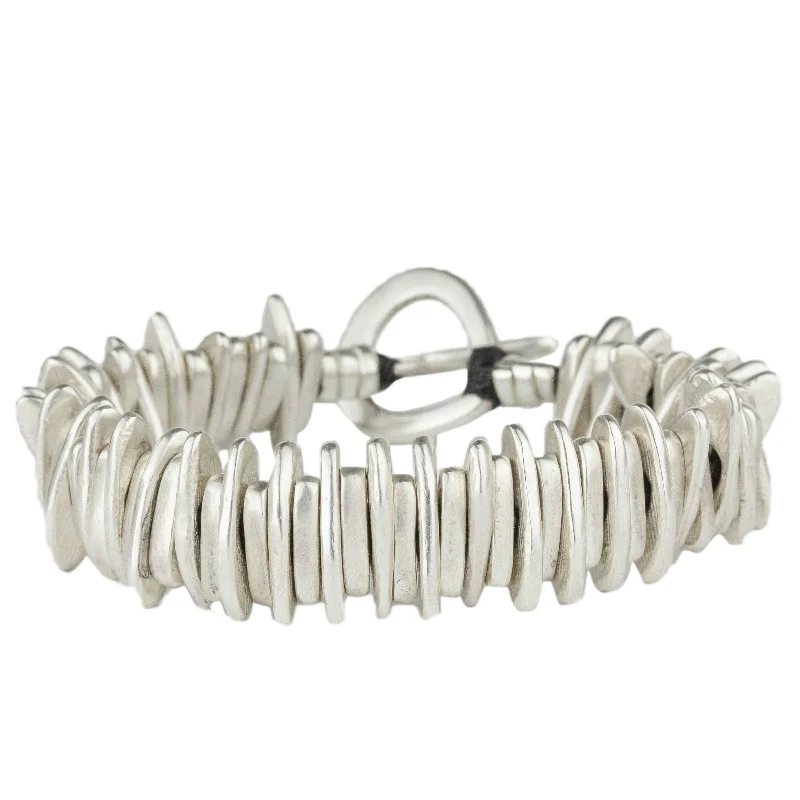 Silver bangles for women -Chicklet Bracelet