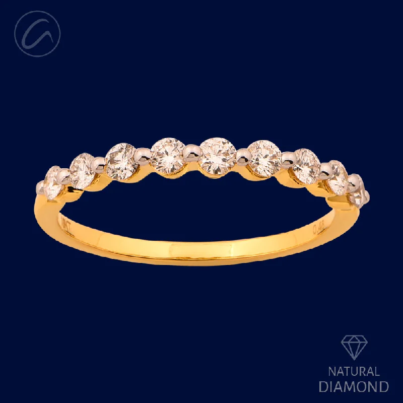 Engagement rings with diamonds for women -Delightful Evergreen Diamond + 18k Gold Band Ring