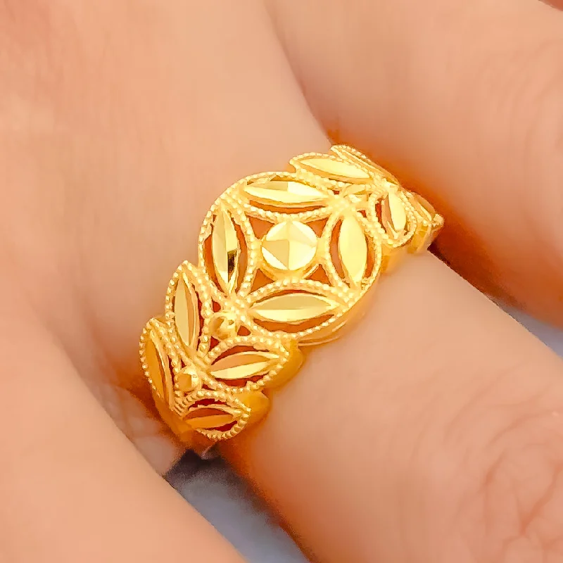 Cute rings for women -Tasteful Ritzy 21k Gold Ring