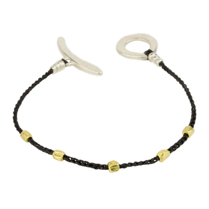 Simple gold bracelets for women -Sand Mixed Metal Bracelet