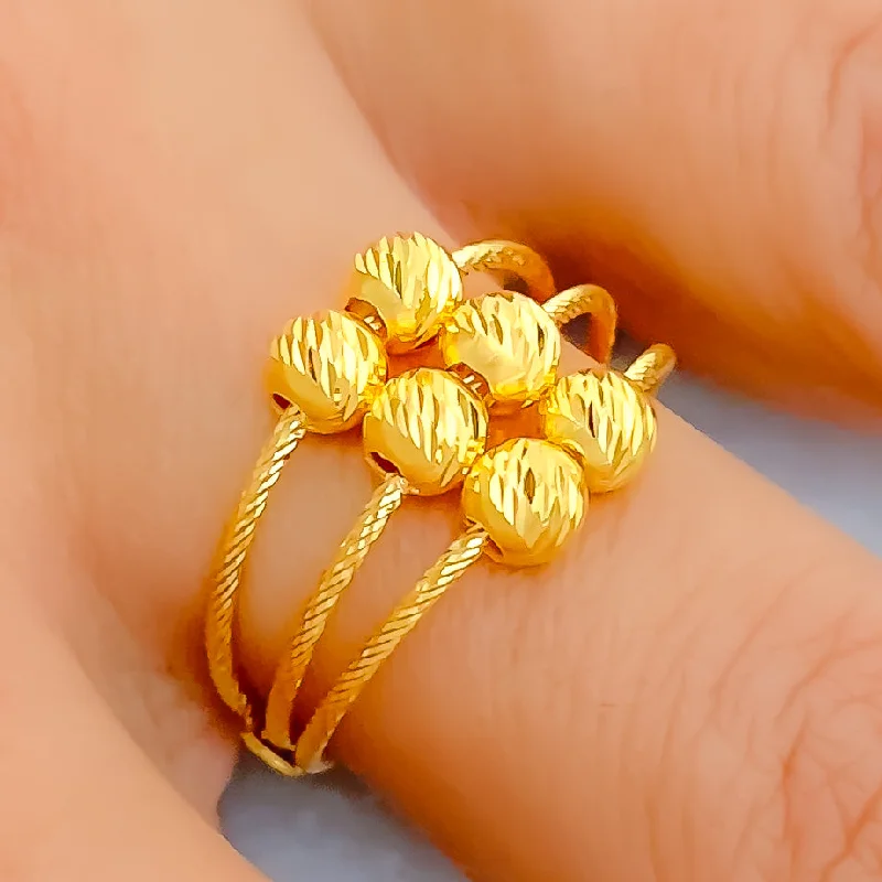 Cute rings for women -Exclusive High Finish 22K Gold Orb Ring