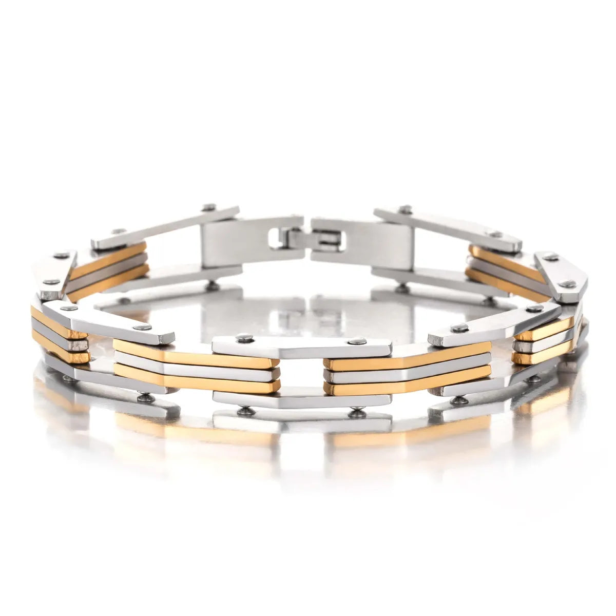 Stackable bangles for women -Hip-hop Geometric Titanium Steel Plating Bracelets