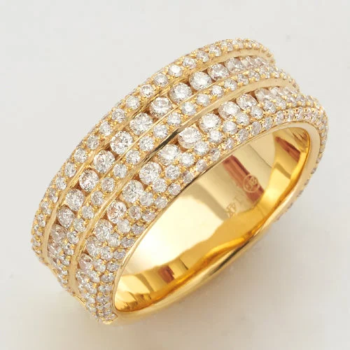 Designer vintage engagement rings for women -14KY 2.50CTW DIAMOND 3-ROW MENS RING