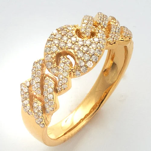 Simple gold engagement rings for women -10KY 0.60CTW DIAMOND SQUARE LINK MIAMI CUBAN