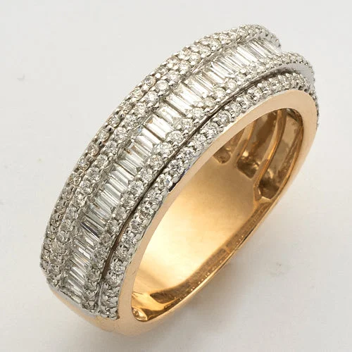 Black gold engagement rings for women -14KY+W 1.55CTW BAGUETTE DIAMOND MENS BAND