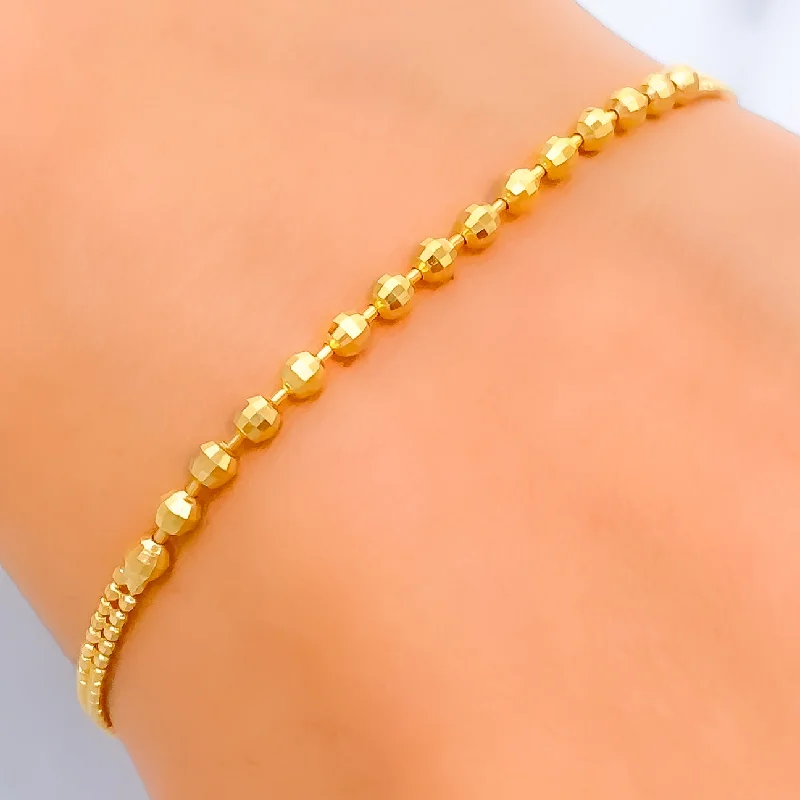 Custom-designed bracelets for women -Sleek Jazzy 22K Gold Bracelet