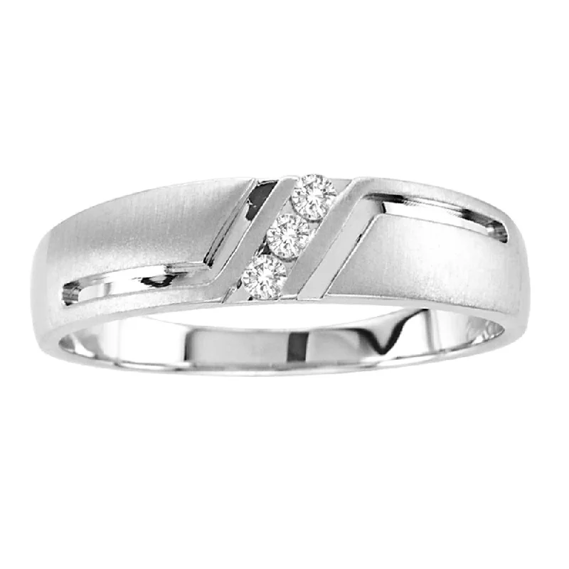 Engagement rings with milgrain detailing for women -14K 0.10CT Diamond MEN'S BAND