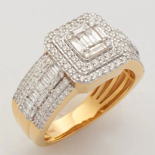 Diamond engagement rings for women -14KY 2.00CTW BAGUETTE DIAMOND CLUSTER RING