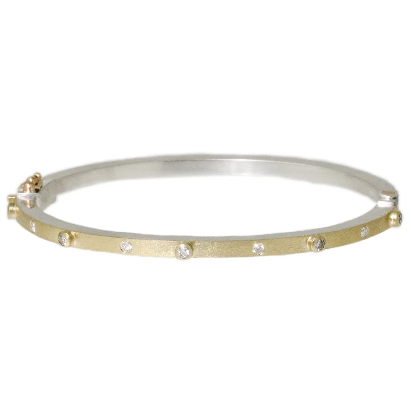 Infinity bracelets for women -Junia Five Bezel 2.5mm Yellow Gold Bracelet