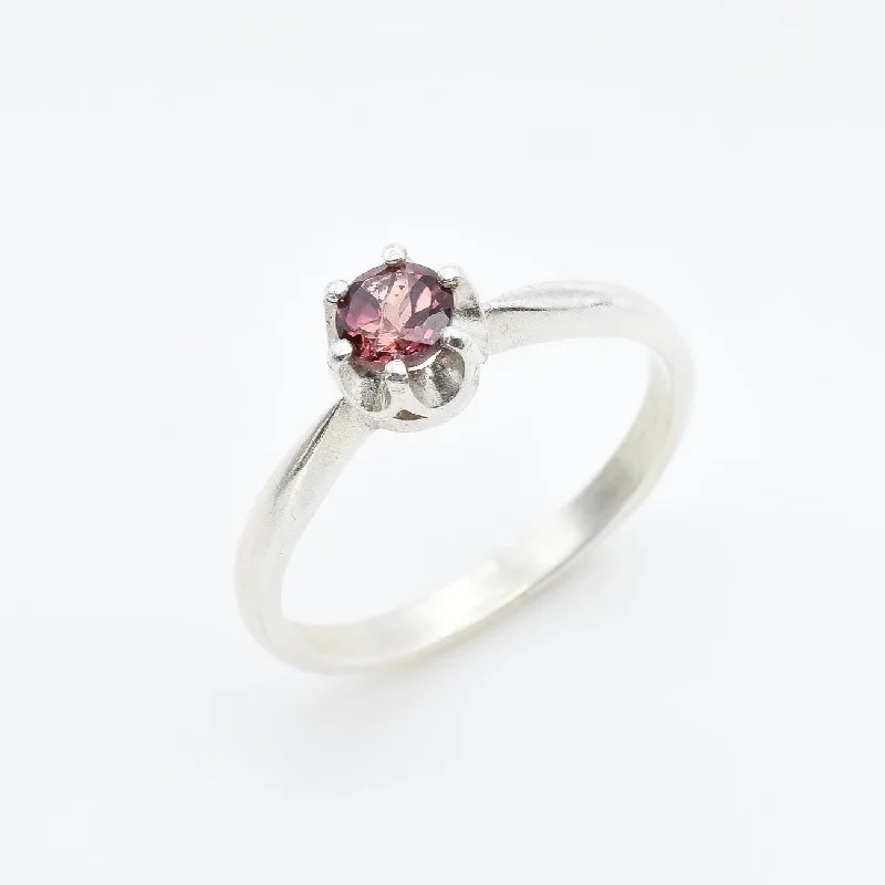 Diamond solitaire rings for women -Pink Tourmaline Ring - Pink Solitaire Ring - October Birthstone Ring