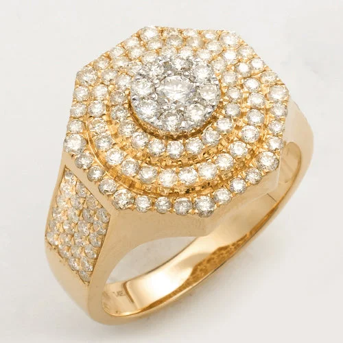 Promise engagement rings for women -14KY 2.00CTW DIAMOND MENS OCTAGON SHAPED RING