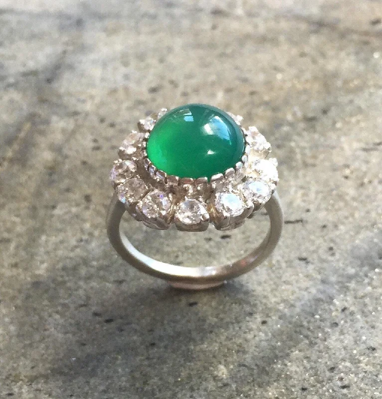 Promise rings for women -Emerald Victorian Ring - Statement Emerald Ring - Emerald Flower Ring