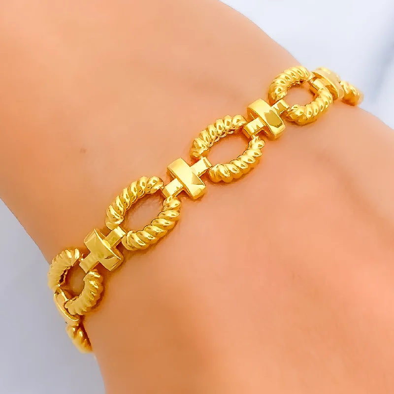 Pearl bracelets for women -Charming Dressy 22k Gold Bracelet