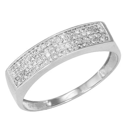 Sparkling diamond engagement rings for women -10KW 0.25CTW MICROPAVE DIAMOND MENS RING