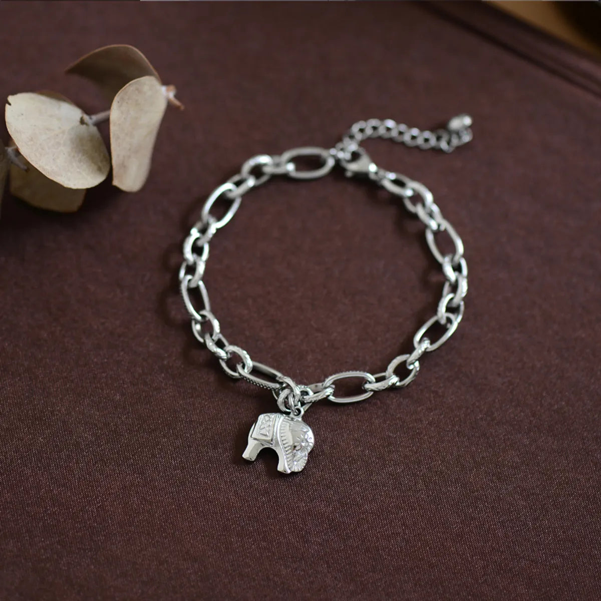 Personalized bangle bracelets for women -Retro Animal Elephant Titanium Steel Plating Bracelets