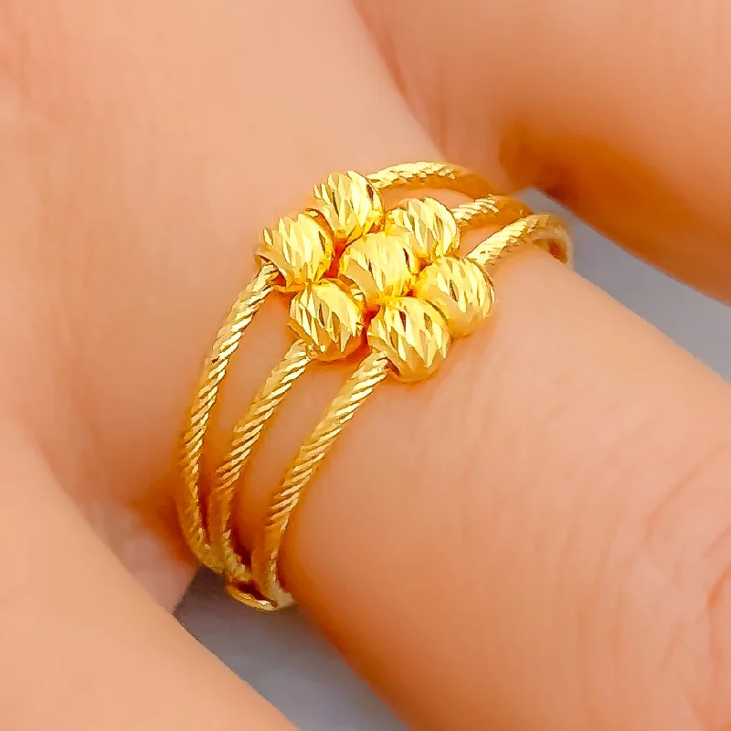 Large statement rings for women -Sparkling Lush 22k Gold Ring