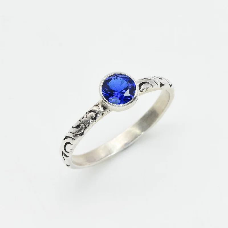 Exquisite rings for women -Sapphire Ring - Dainty Blue Ring - Tribal Boho Ring