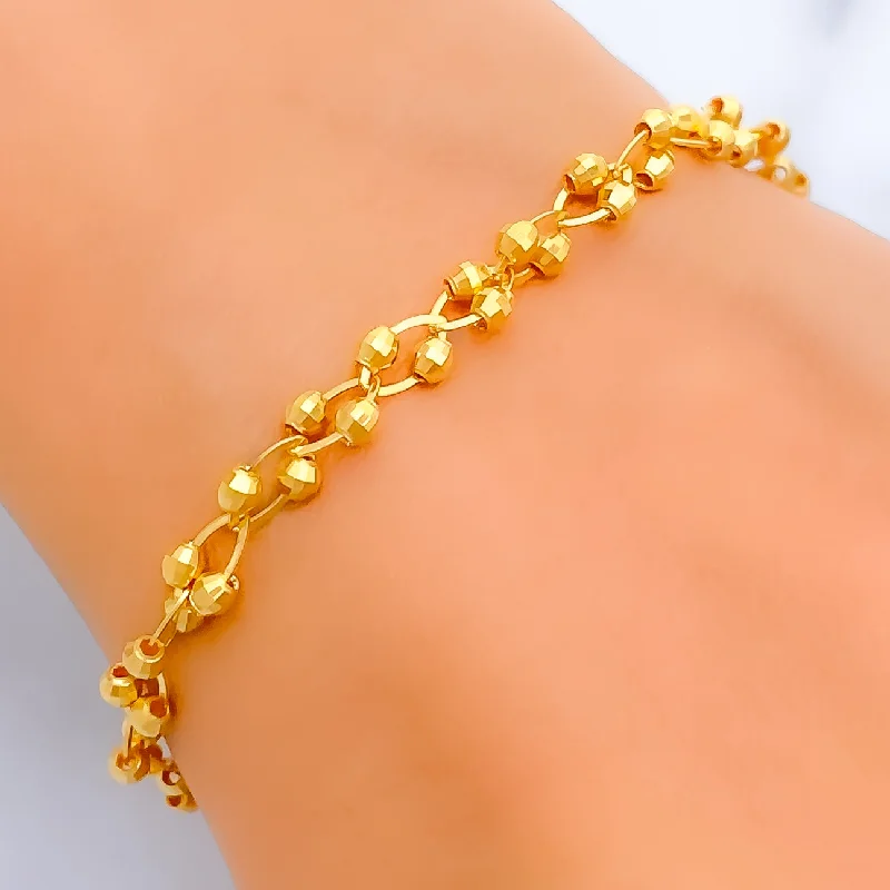 Custom birthstone bangles for women -Luminous Brilliant 22K Gold Bracelet