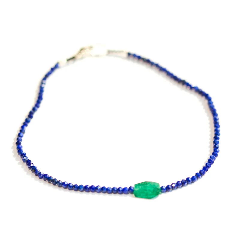 Personalized bracelets for women -Lapis & Emerald Bracelet No. 106