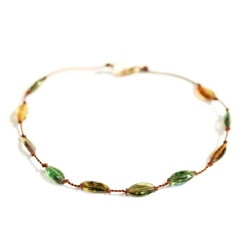 Designer bracelets for women -Multi Green Tourmaline Bracelet No. 136