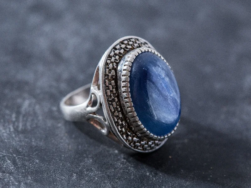 Silver rings for women -Kyanite Silver Ring - Genuine Kyanite Ring - Kyanite Statement Ring